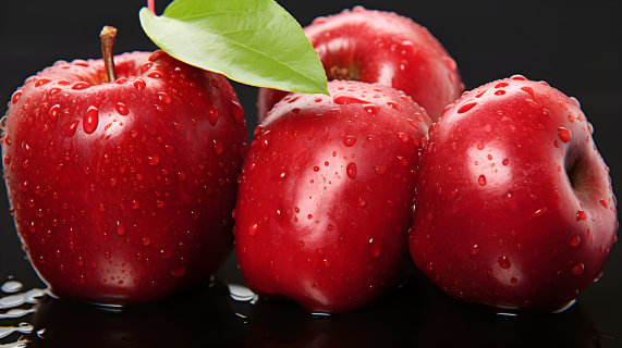 新鲜的红苹果摄影图片