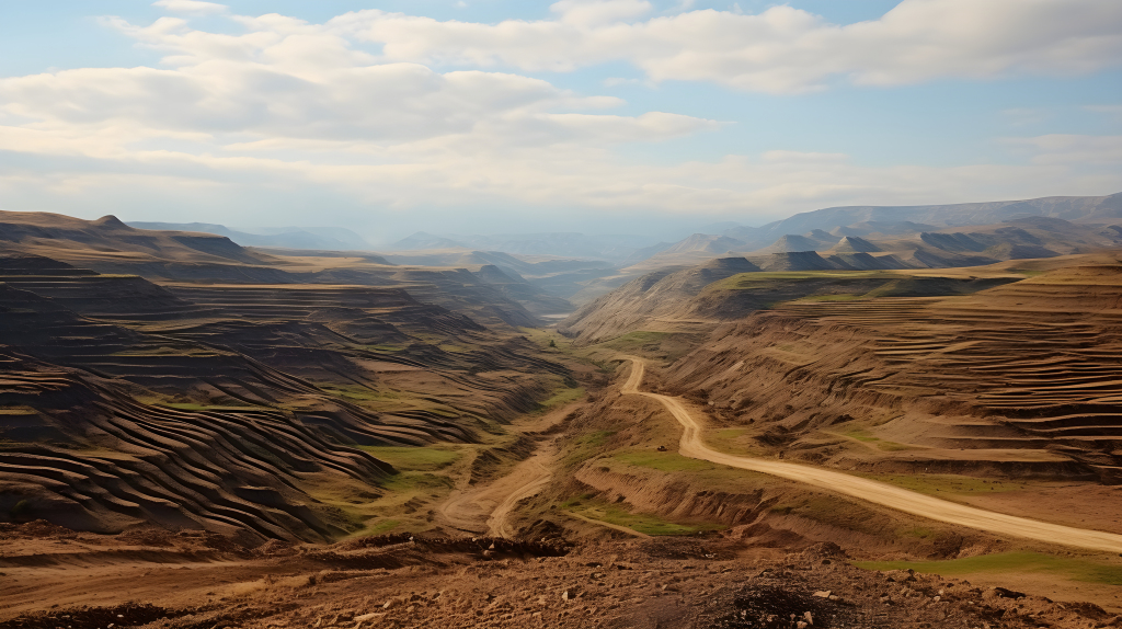 广角拍摄黄土高原摄影图版权图片下载