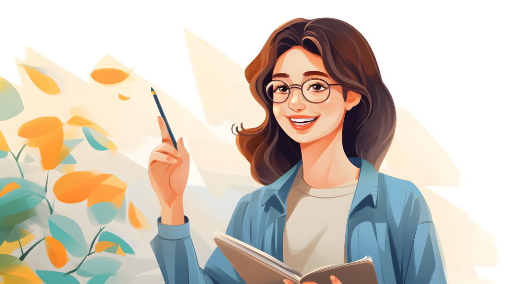 清新矢量插画风格的教师高清图版权图片下载