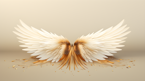 金色天使之翼的摄影图片