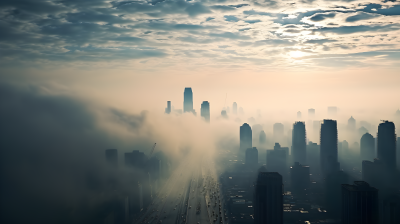 城市霾霭真实照片摄影图