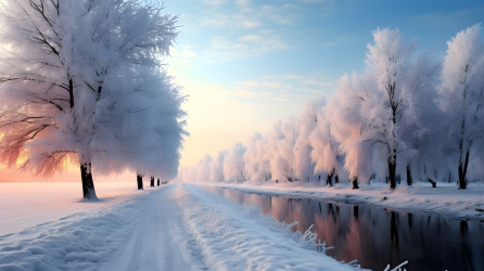 冬日雪景摄影图片