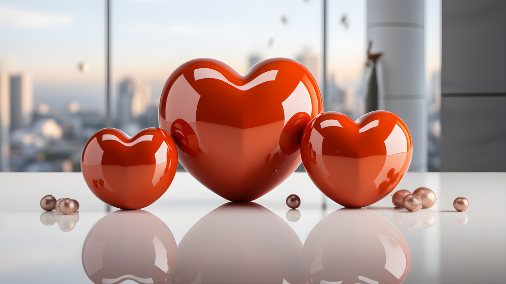 红色心形摄影图片