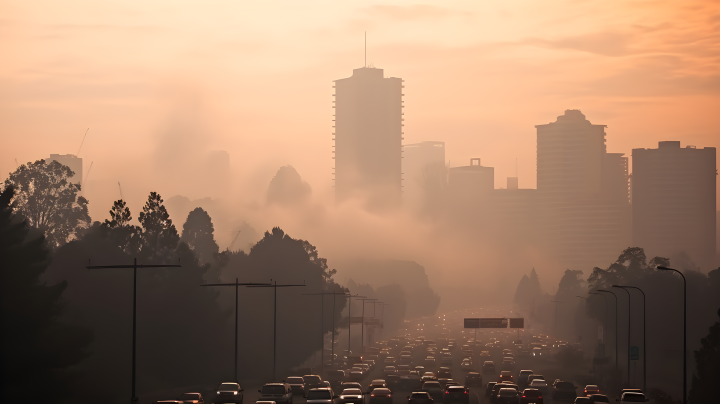 城市雾霾真实摄影图版权图片下载