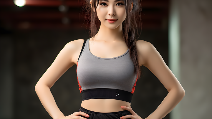 亚洲女孩锻炼身材摄影版权图片下载