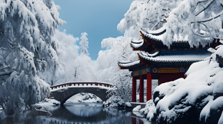 冬日雪景摄影图片