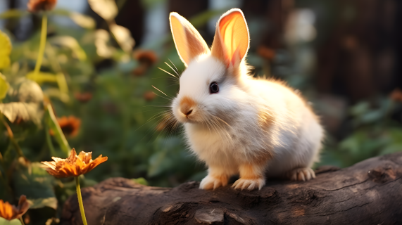 可爱小白兔子摄影图片