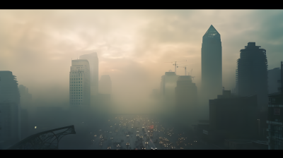 城市寒雾摄影图