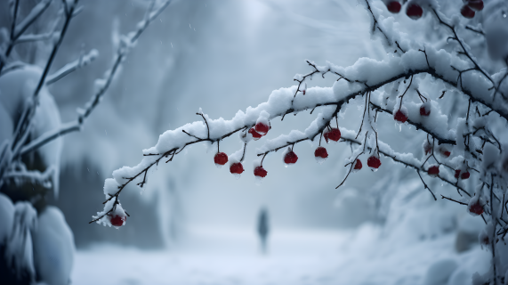 冬日白雪覆盖风景摄影图片