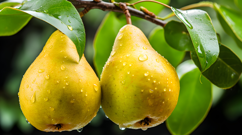 雨后的清新梨子摄影图片