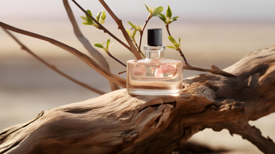 粉色木质香水自然摄影图