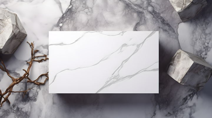 大理石背景上的白色空白名片摄影版权图片下载
