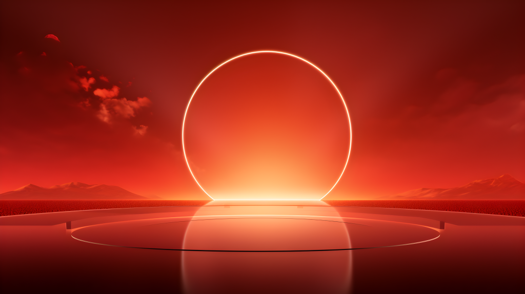 橙色太阳的摄影图片