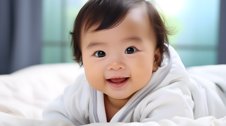宝宝微笑的摄影版权图片下载