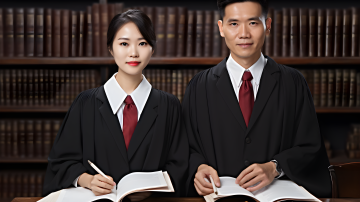 两位亚洲华裔律师合作摄影版权图片下载