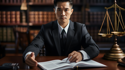 专业亚洲华人律师摄影图