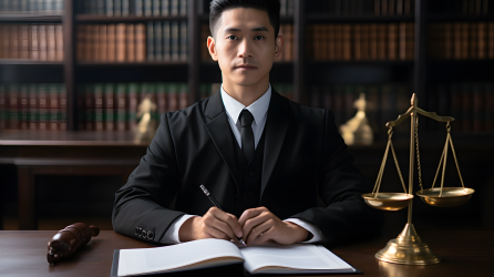 庄严男性亚洲华人律师的摄影图片