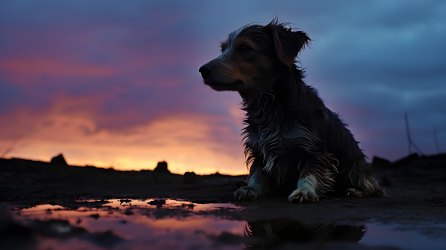 可爱色彩斑斓的小狗摄影图片