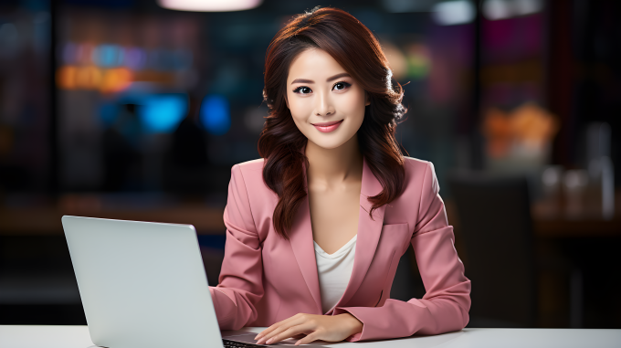 亚洲女性正在工作摄影图片