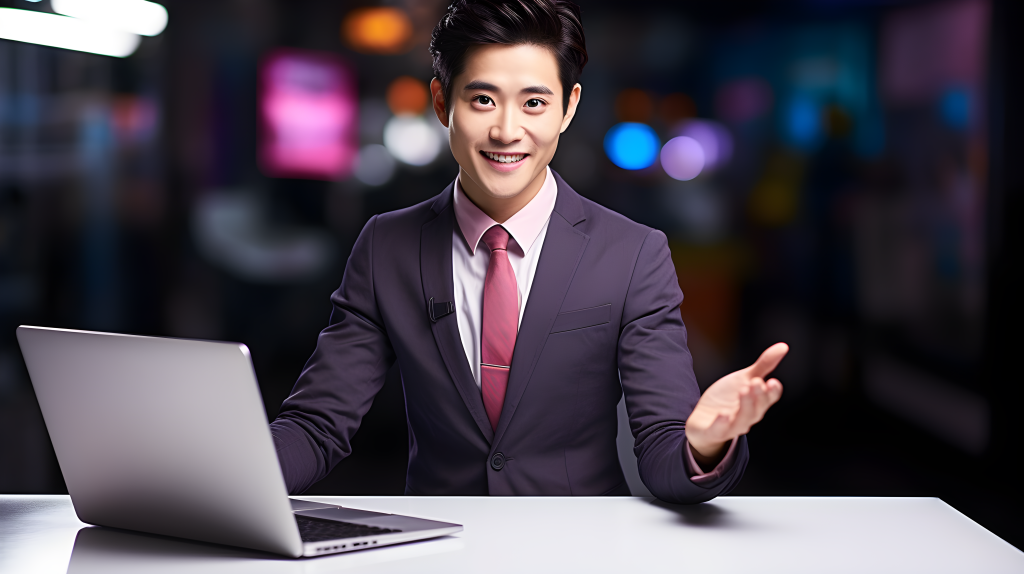 亚洲主持人新闻摄影图片