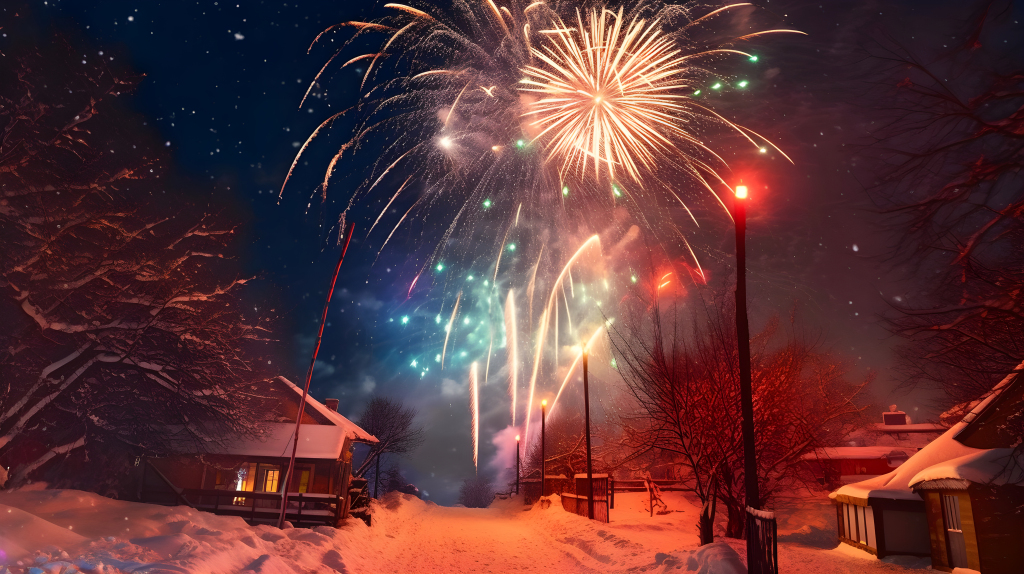 新年烟花摄影图片