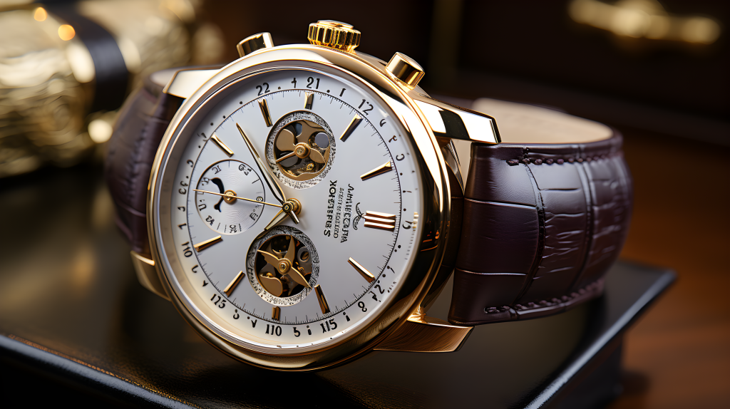 白色男士腕表摄影版权图片下载