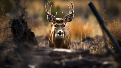 狩猎中的鹿摄影图片