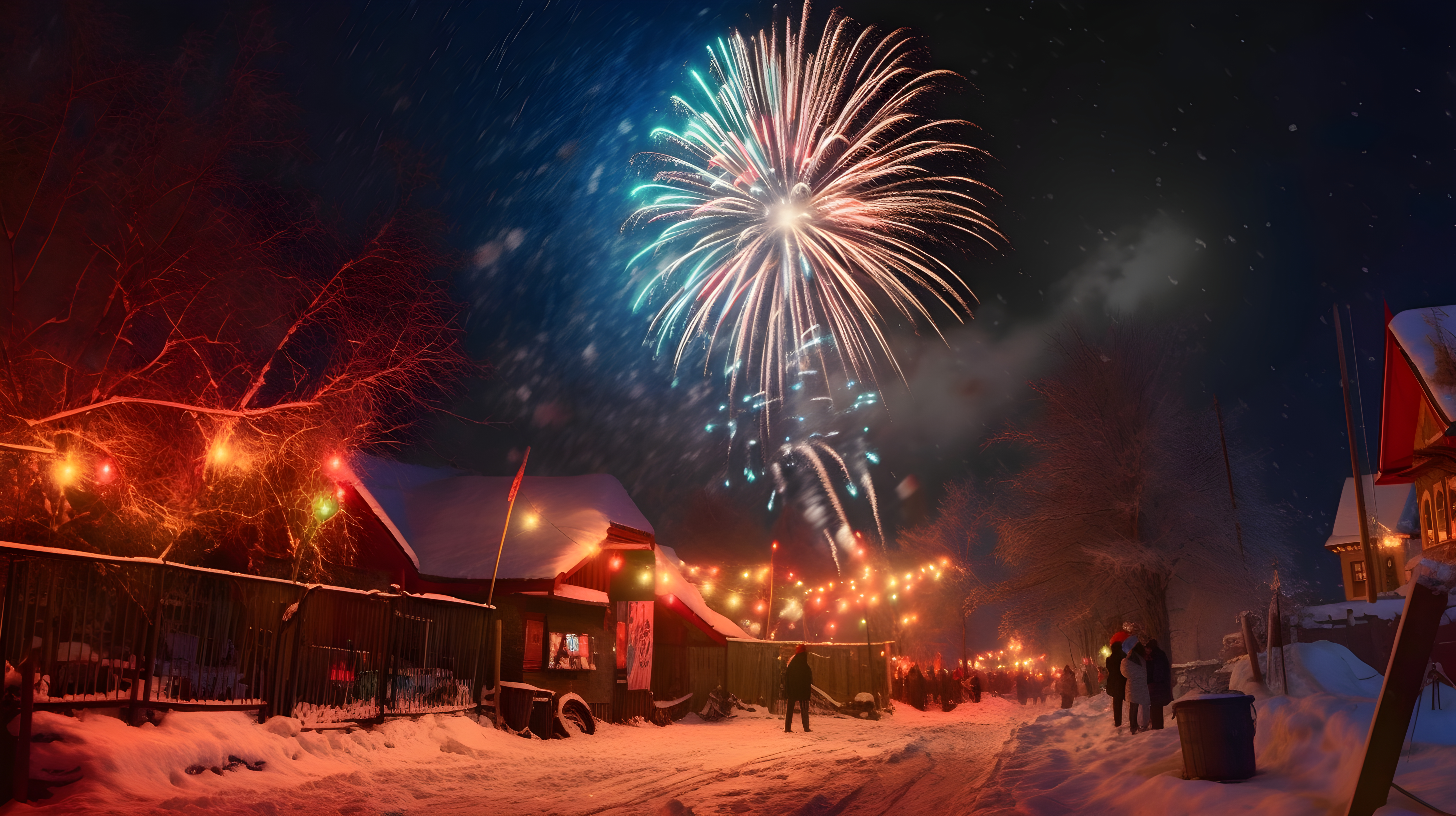 The_scene_of_setting_off_fireworks_on_New_Years_Eve_with_b_25b0ac92 ...