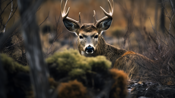 狩猎中的鹿摄影图片