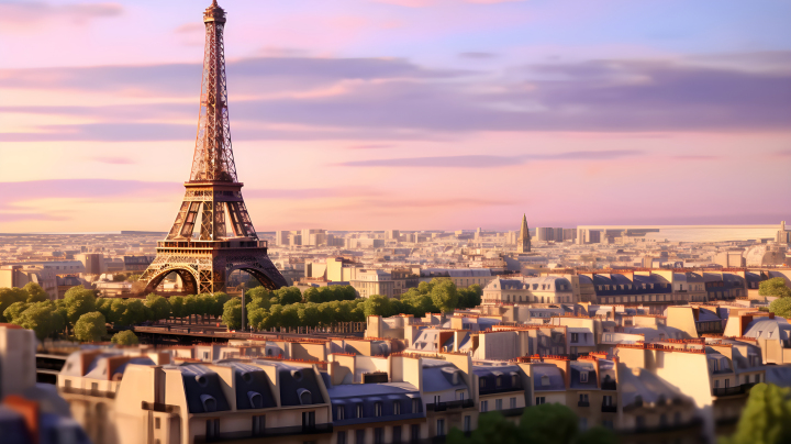 欧洲巴黎埃菲尔铁塔摄影版权图片下载