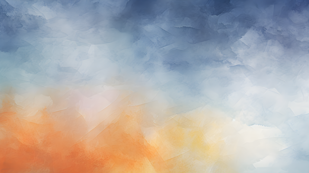 橘蓝水彩纹理丰富的画布摄影图版权图片下载