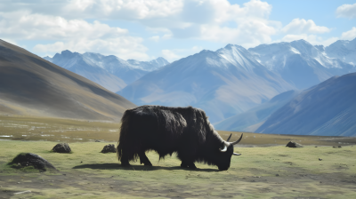 维草兽饕食中亚乌兹别克斯坦山脉附近的草地