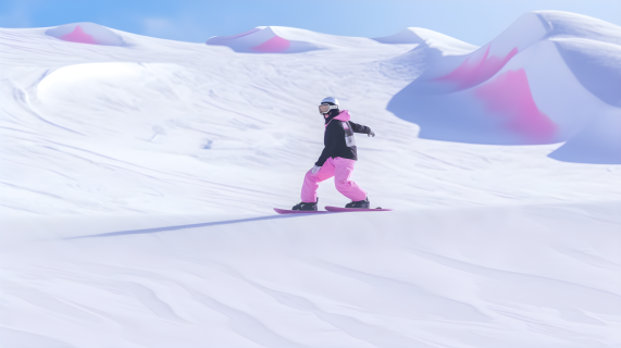 粉黑色波尔东山滑雪者摄影图片
