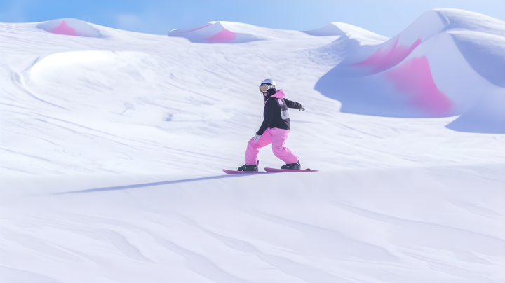 粉黑色波尔东山滑雪者摄影版权图片下载