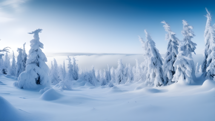 雪景中的树木版权图片下载