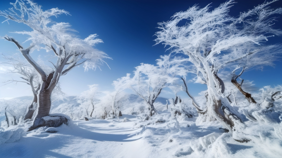 冬天北方中国的雪景摄影图