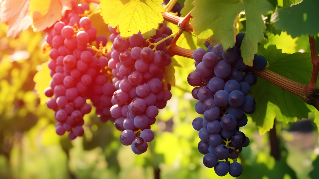 阳光葡萄园紫色葡萄摄影图片