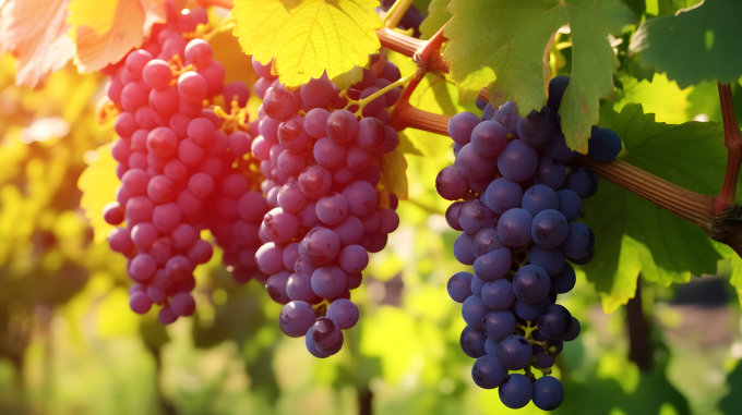 阳光葡萄园紫色葡萄摄影图片