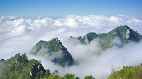 中国山上的云
