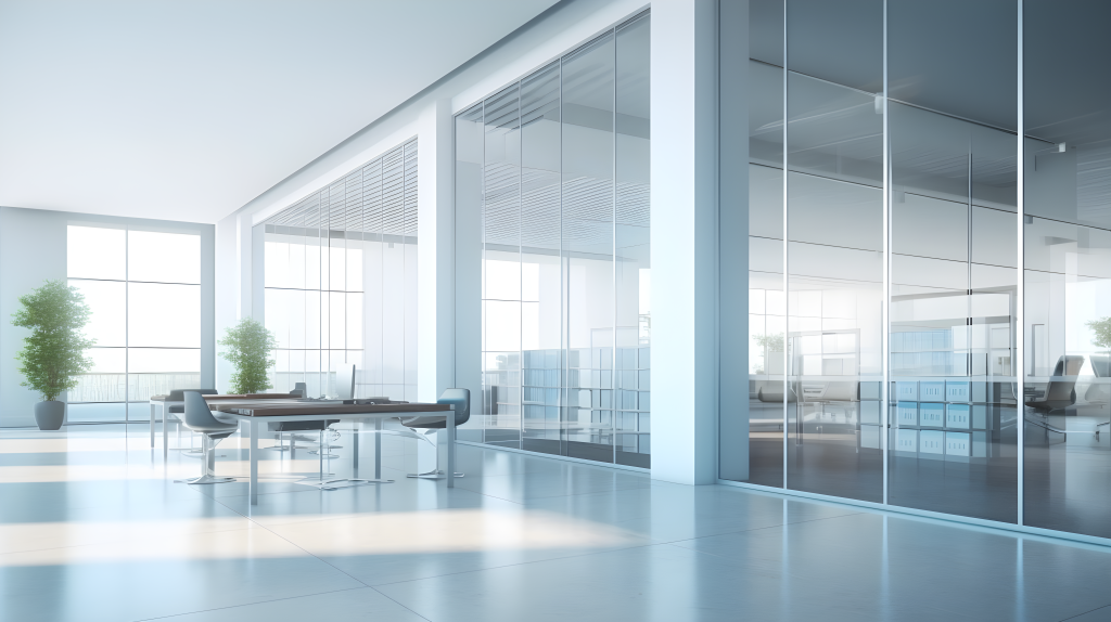 公文写字楼透明玻璃办公室摄影版权图片下载