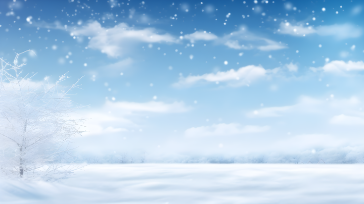 冬日银蓝壮丽的雪景摄影版权图片下载