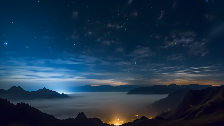 夜空山顶摄影图版权图片下载