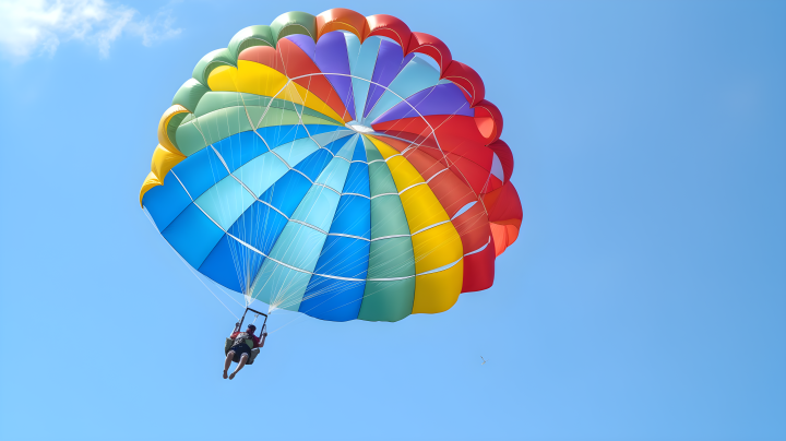 人工奇幻风格的滑伞人摄影图版权图片下载