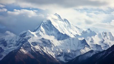 喜马拉雅之巅的白雪壮景摄影图片