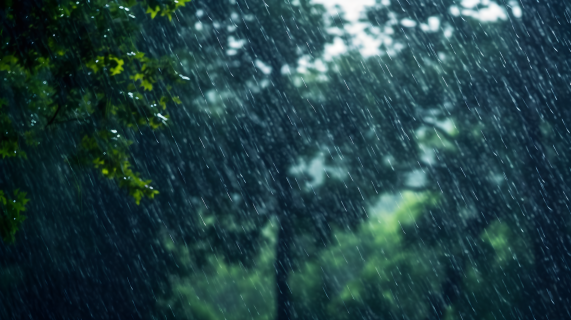 雨中树木摄影图片