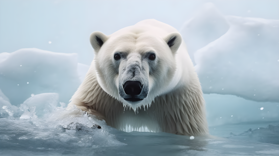 凶猛的北极熊高清摄影图片