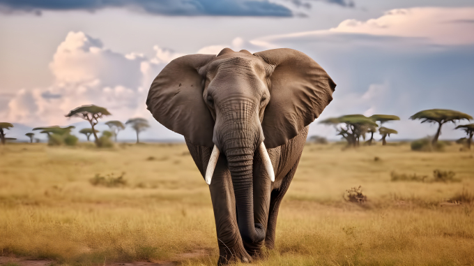 非洲草原上的大象摄影图片