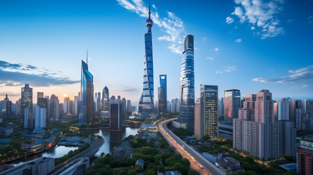 现代都市高楼林立的摄影版权图片下载