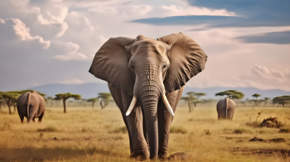 非洲草原大象摄影图片