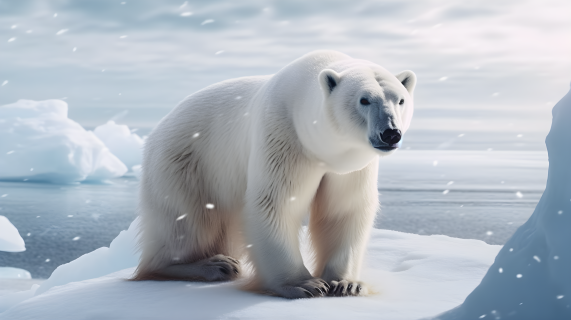 憨憨的北极熊高清摄影图片